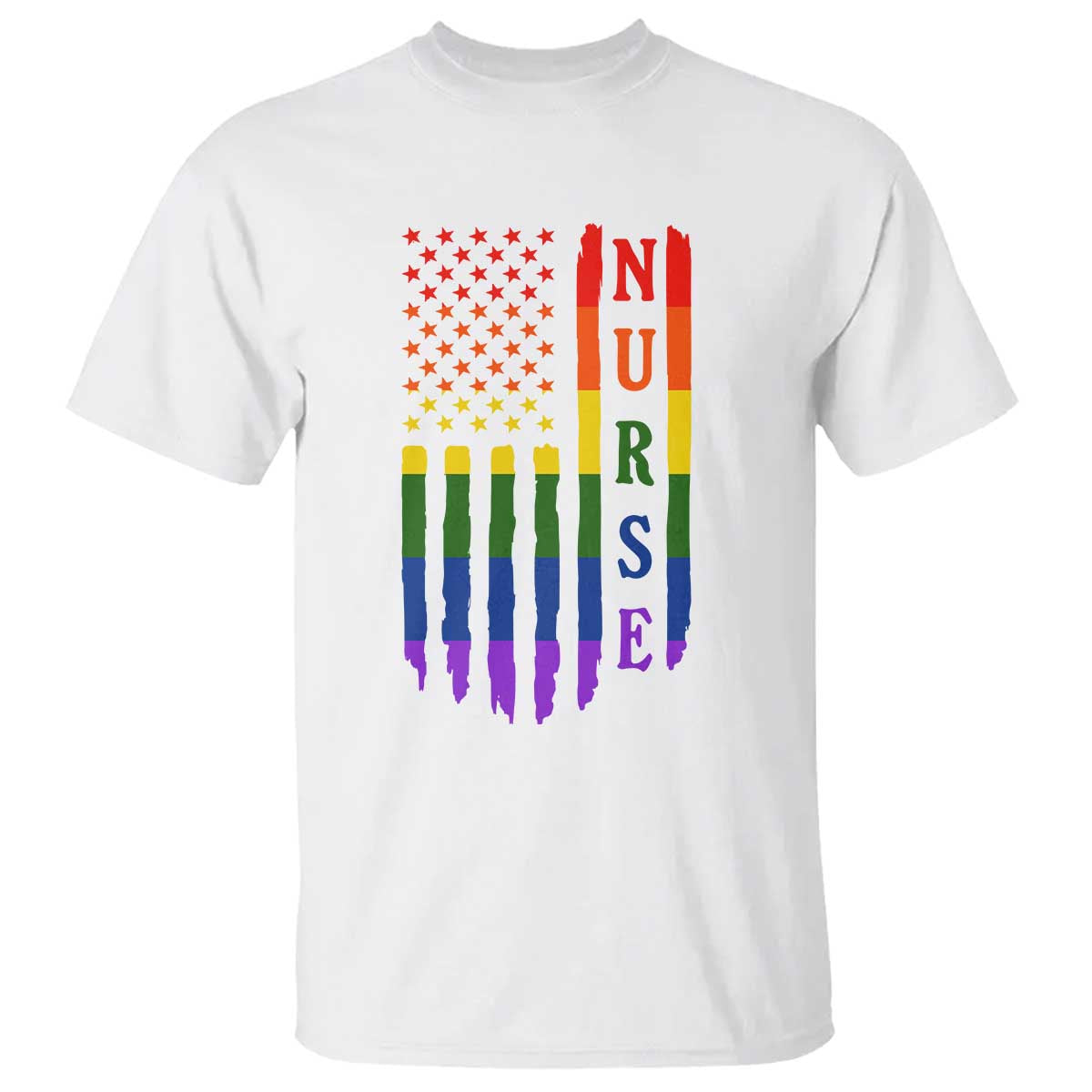 Rainbow RN Ally Pride Month T Shirt LGBTQ Healthcare Worker
