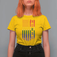 Rainbow RN Ally Pride Month T Shirt For Women LGBTQ Healthcare Worker