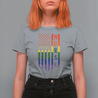 Rainbow RN Ally Pride Month T Shirt For Women LGBTQ Healthcare Worker