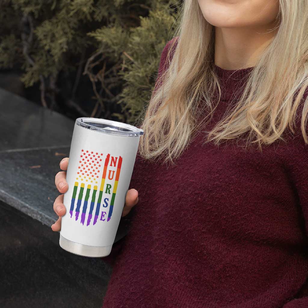 Rainbow RN Ally Pride Month Tumbler Cup LGBTQ Healthcare Worker