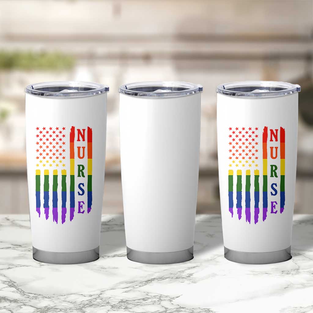 Rainbow RN Ally Pride Month Tumbler Cup LGBTQ Healthcare Worker