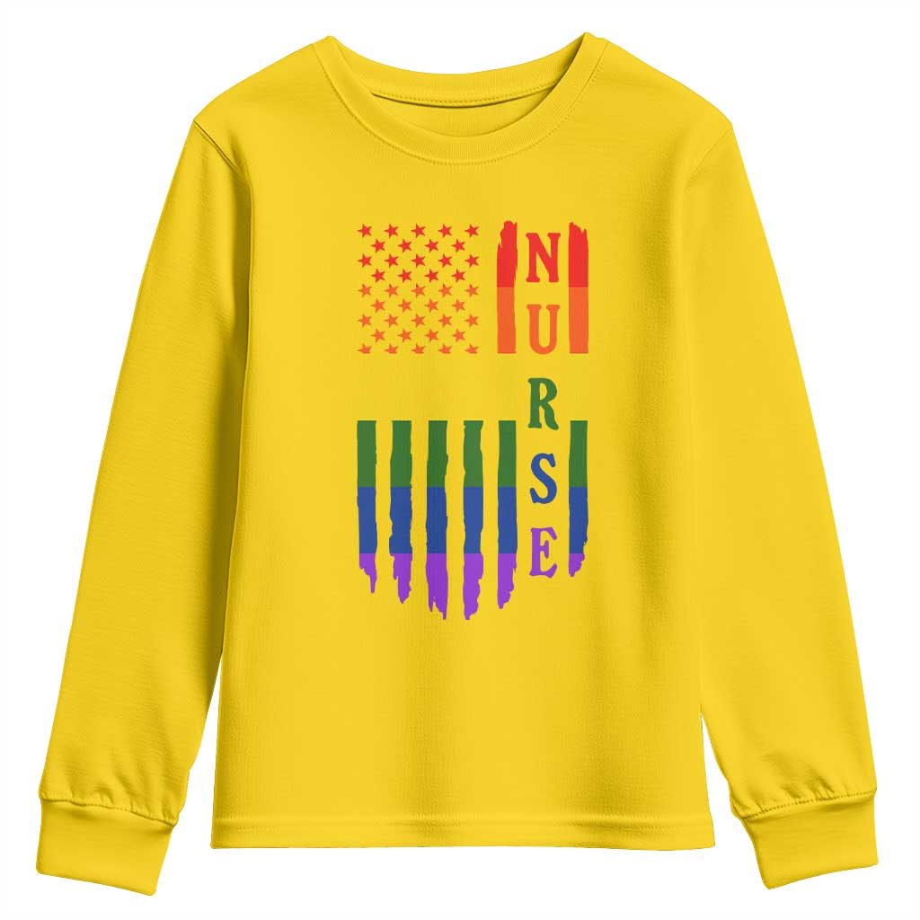 Rainbow RN Ally Pride Month Youth Sweatshirt LGBTQ Healthcare Worker