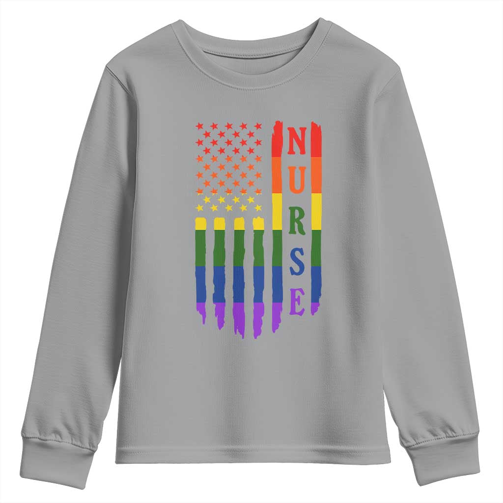 Rainbow RN Ally Pride Month Youth Sweatshirt LGBTQ Healthcare Worker