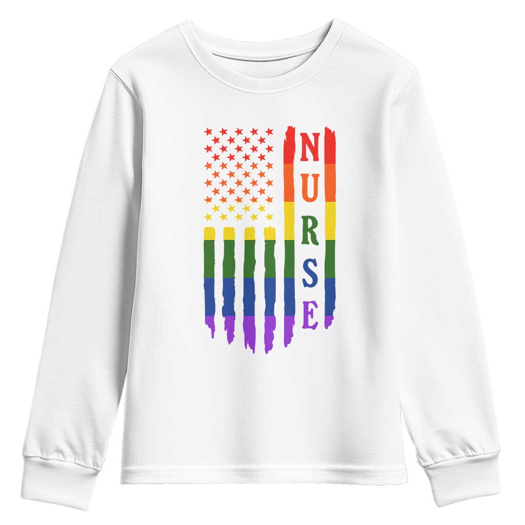Rainbow RN Ally Pride Month Youth Sweatshirt LGBTQ Healthcare Worker
