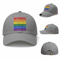 I See Accept Respect Support Admire Love You Baseball Cap LGBT Ally Pride Graphic