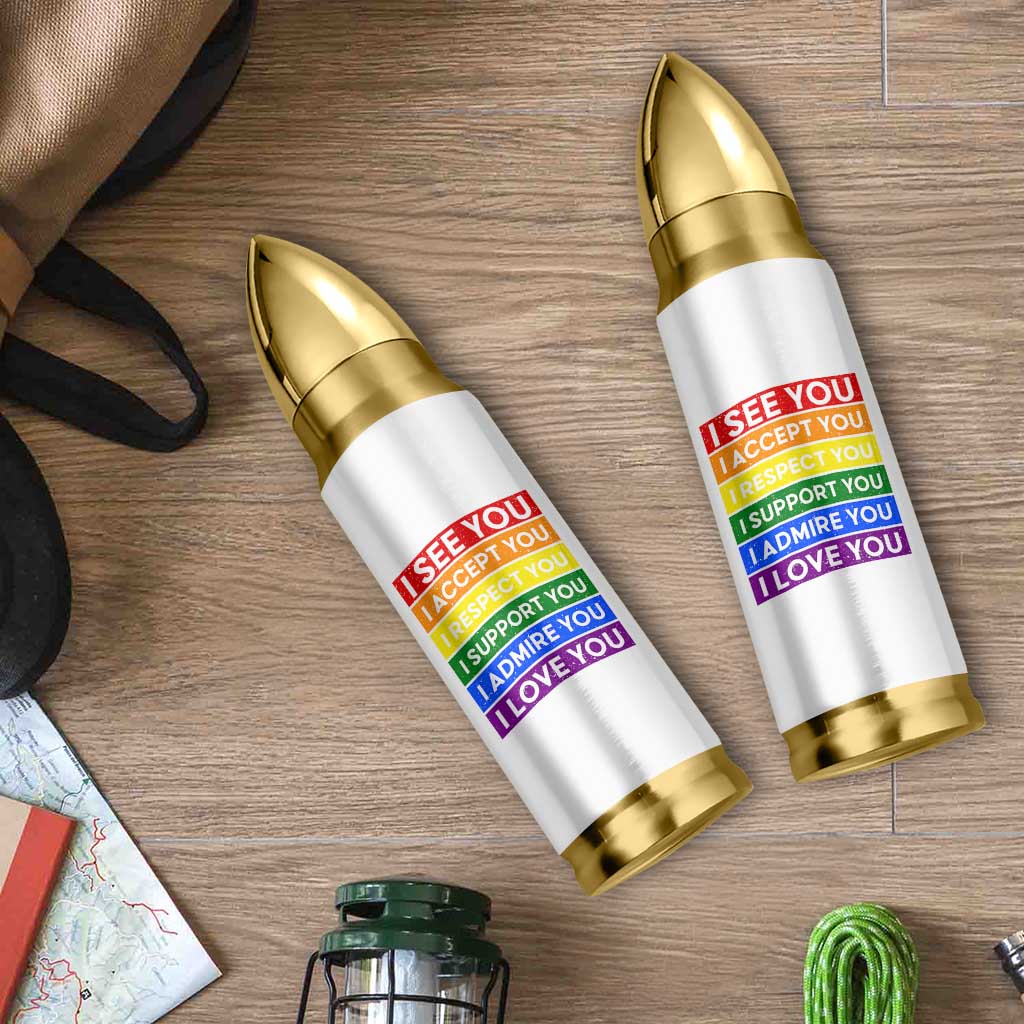 I See Accept Respect Support Admire Love You Bullet Tumbler LGBT Ally Pride Graphic
