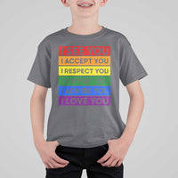 I See Accept Respect Support Admire Love You T Shirt For Kid LGBT Ally Pride Graphic