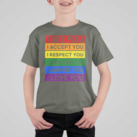 I See Accept Respect Support Admire Love You T Shirt For Kid LGBT Ally Pride Graphic