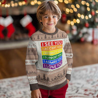 I See Accept Respect Support Admire Love You Ugly Christmas Sweater LGBT Ally Pride Graphic