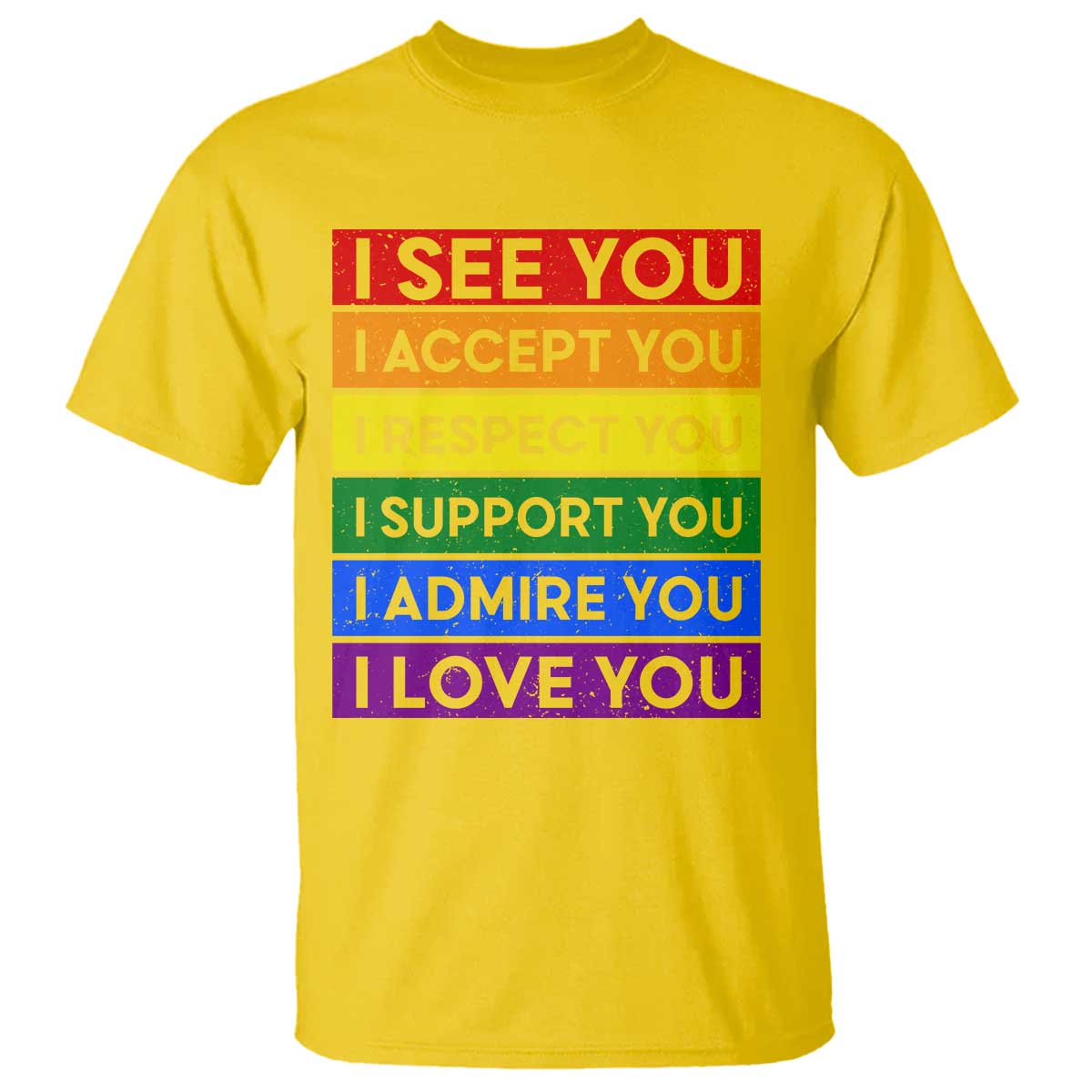 I See Accept Respect Support Admire Love You T Shirt LGBT Ally Pride Graphic