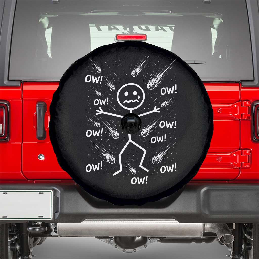 Funny Stick Figure Meteor Shower Spare Tire Cover Cosmic Joke