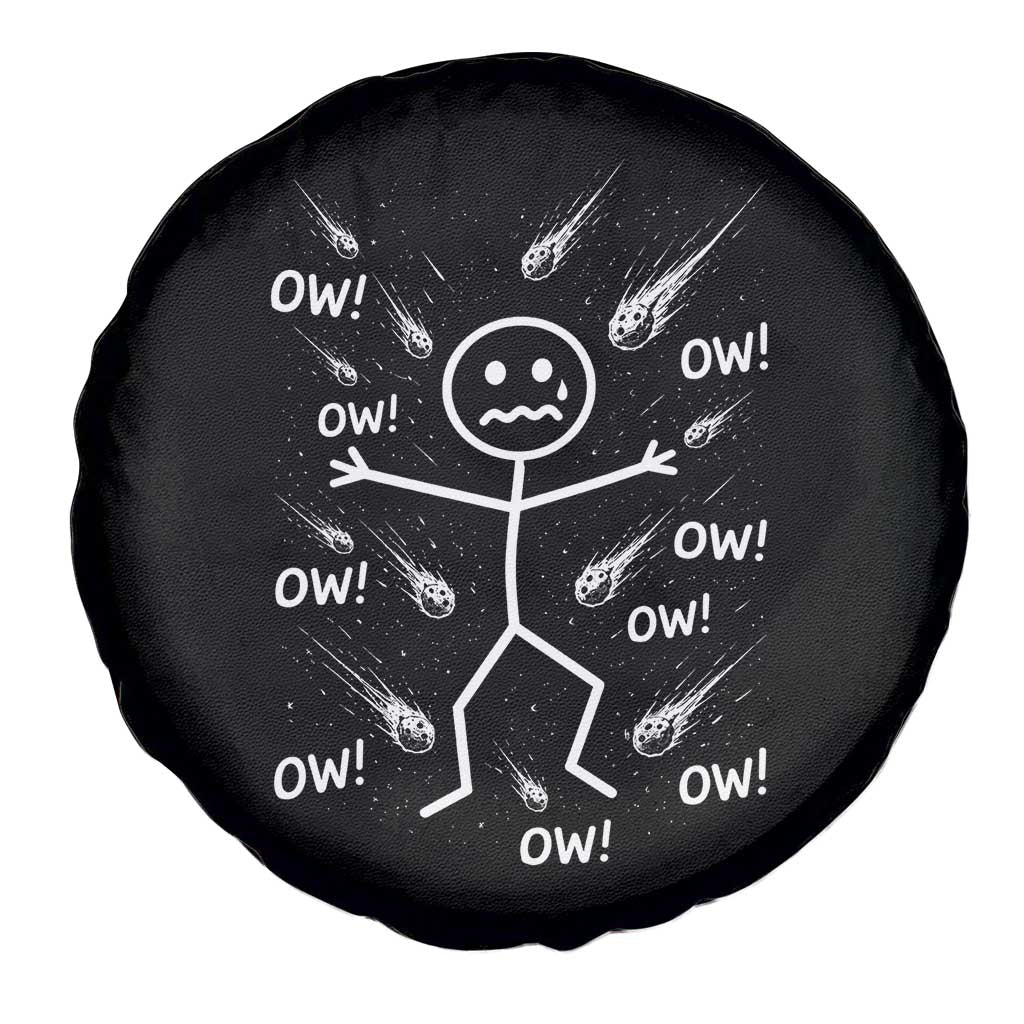 Funny Stick Figure Meteor Shower Spare Tire Cover Cosmic Joke
