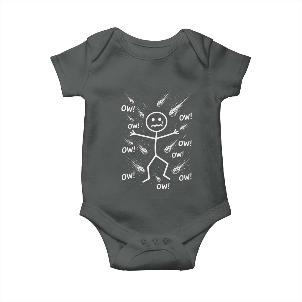 Funny Stick Figure Meteor Shower Baby Onesie Cosmic Joke
