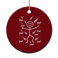 Funny Stick Figure Meteor Shower Ceramic Ornament Cosmic Joke