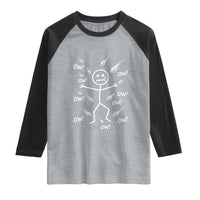 Funny Stick Figure Meteor Shower Raglan Shirt Cosmic Joke