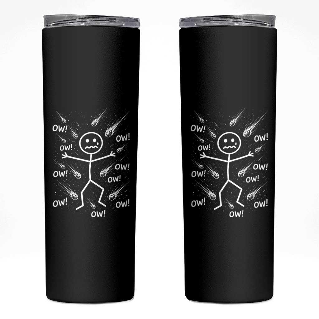Funny Stick Figure Meteor Shower Skinny Tumbler Cosmic Joke