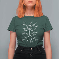 Funny Stick Figure Meteor Shower T Shirt For Women Cosmic Joke