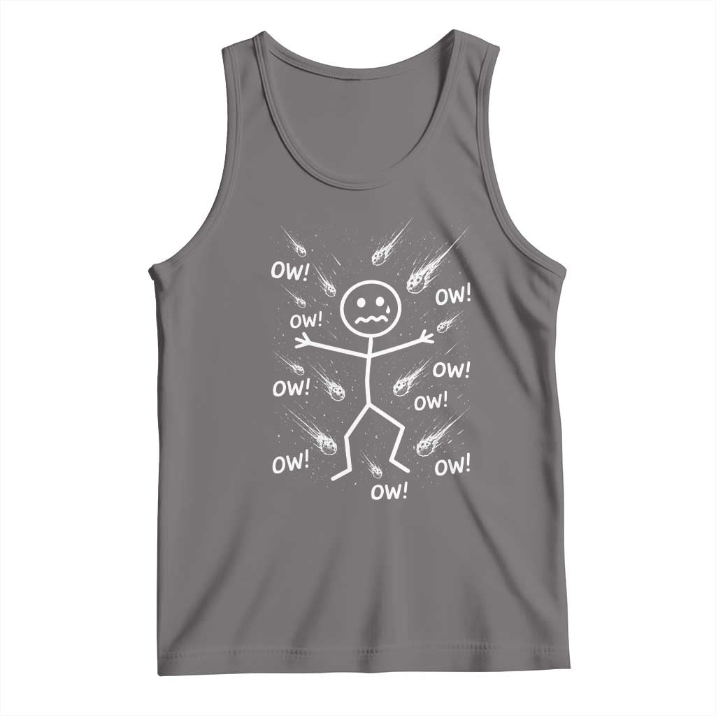 Funny Stick Figure Meteor Shower Tank Top Cosmic Joke
