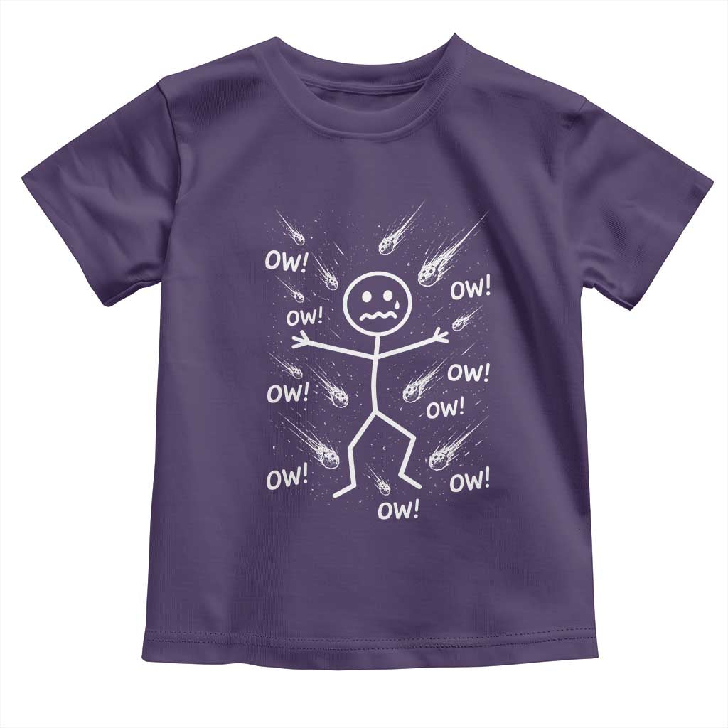 Funny Stick Figure Meteor Shower Toddler T Shirt Cosmic Joke