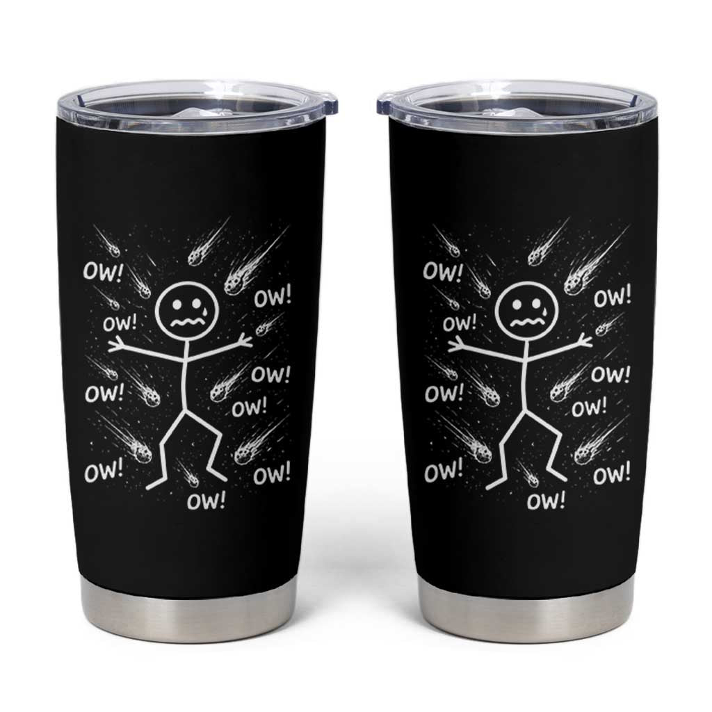 Funny Stick Figure Meteor Shower Tumbler Cup Cosmic Joke