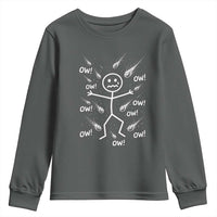 Funny Stick Figure Meteor Shower Youth Sweatshirt Cosmic Joke