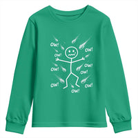 Funny Stick Figure Meteor Shower Youth Sweatshirt Cosmic Joke