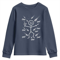 Funny Stick Figure Meteor Shower Youth Sweatshirt Cosmic Joke