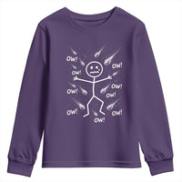 Funny Stick Figure Meteor Shower Youth Sweatshirt Cosmic Joke
