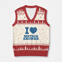 Meteor Shower Lover V-Neck Knit Sweater Vest Astronomy Enthusiast Gift