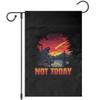 Funny Dinosaur Baseball Meteorite Garden Flag Not Today