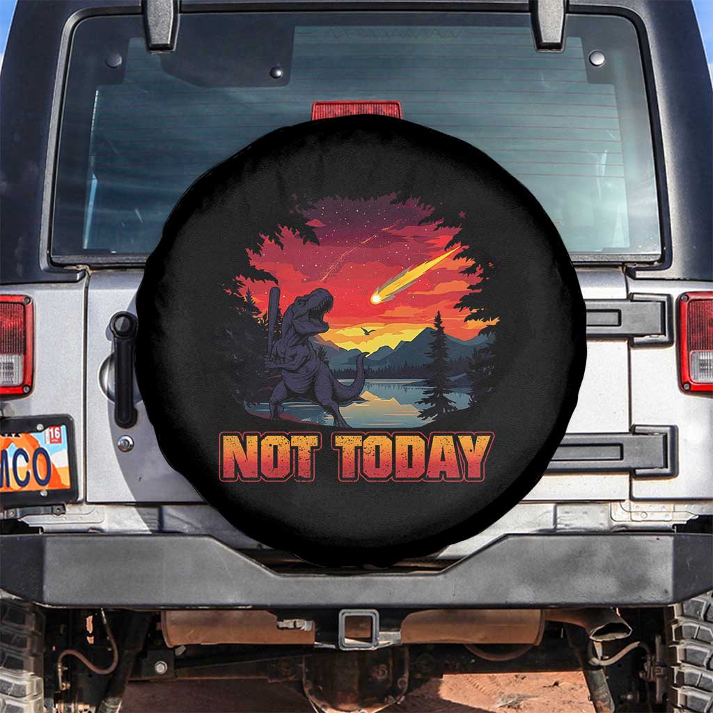 Funny Dinosaur Baseball Meteorite Spare Tire Cover Not Today