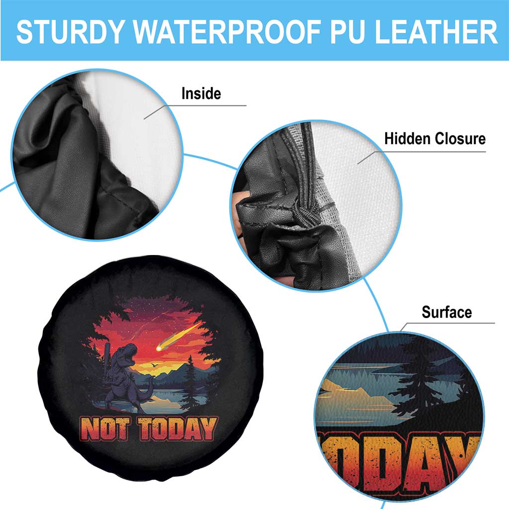 Funny Dinosaur Baseball Meteorite Spare Tire Cover Not Today
