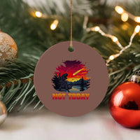 Funny Dinosaur Baseball Meteorite Ceramic Ornament Not Today