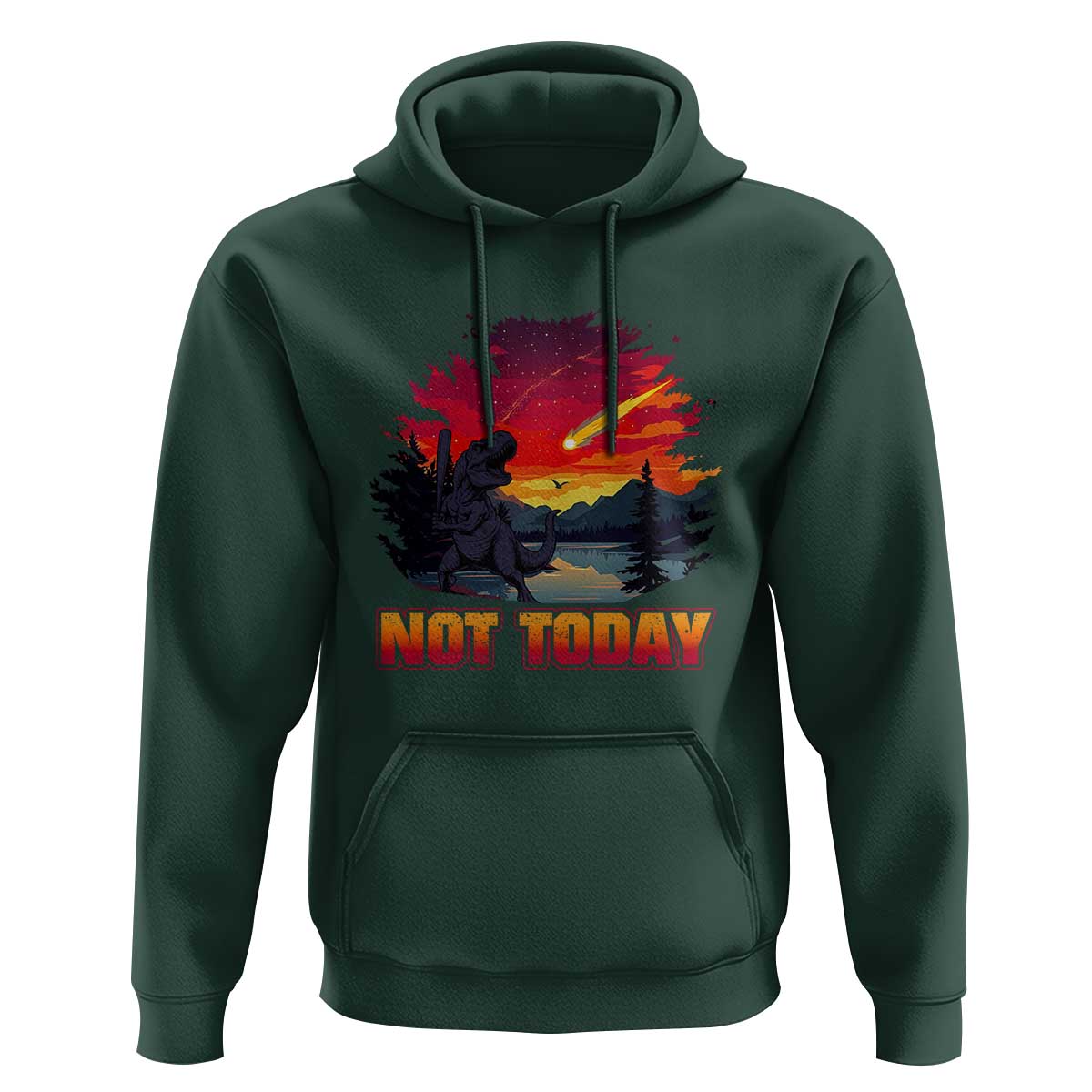 Funny Dinosaur Baseball Meteorite Hoodie Not Today