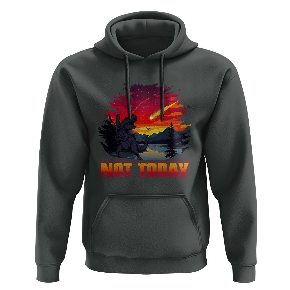 Funny Dinosaur Baseball Meteorite Hoodie Not Today