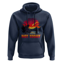 Funny Dinosaur Baseball Meteorite Hoodie Not Today
