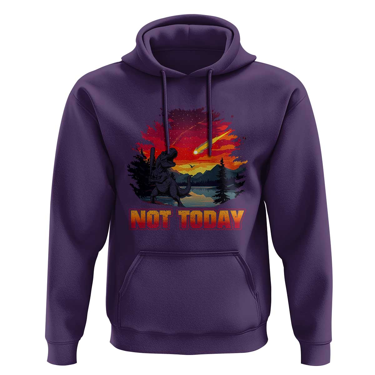 Funny Dinosaur Baseball Meteorite Hoodie Not Today