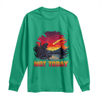 Funny Dinosaur Baseball Meteorite Long Sleeve Shirt Not Today