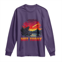 Funny Dinosaur Baseball Meteorite Long Sleeve Shirt Not Today