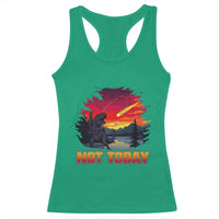 Funny Dinosaur Baseball Meteorite Racerback Tank Top Not Today