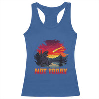 Funny Dinosaur Baseball Meteorite Racerback Tank Top Not Today