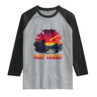 Funny Dinosaur Baseball Meteorite Raglan Shirt Not Today