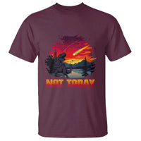 Funny Dinosaur Baseball Meteorite T Shirt Not Today