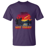 Funny Dinosaur Baseball Meteorite T Shirt Not Today