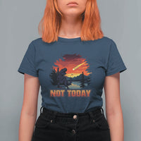 Funny Dinosaur Baseball Meteorite T Shirt For Women Not Today