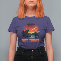 Funny Dinosaur Baseball Meteorite T Shirt For Women Not Today