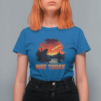 Funny Dinosaur Baseball Meteorite T Shirt For Women Not Today