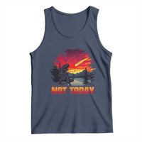 Funny Dinosaur Baseball Meteorite Tank Top Not Today