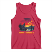 Funny Dinosaur Baseball Meteorite Tank Top Not Today