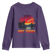 Funny Dinosaur Baseball Meteorite Youth Sweatshirt Not Today